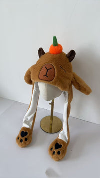 Cartoon Warm Performance Hat With Moving Ears