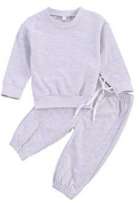 Children's Long-sleeved Pink Pullover Sweater Suit