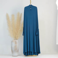 Middle East Dubai Turkey Solid Color Batwing Dress