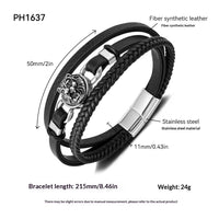 Tiger Head Multi-Layer Braided Leather Bracelet