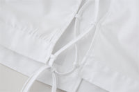 Preppy Style Fashion Sweet Short Back Lace-up Shirt