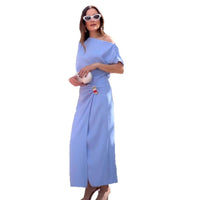 French Style Fitted Waist Long Dress Women's Summer