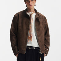 New Short Jacket Men's Couple Suede Coat