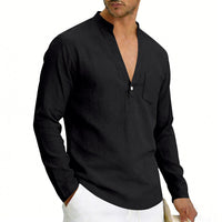SpringAutumn Loose Linen Men's Casual Breathable Long-Sleeve