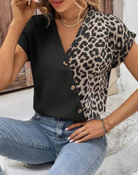 Chemise Pour Femmes Col En V Avec Et Manches Chauve-souris