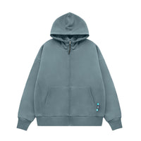 350g Velvet Padded Loose High Zipper Hooded Sweater