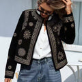 Coat Round Neck Hooded Casual Women's Printed Wear