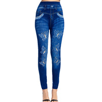 High-waisted Ultra-stretch Capri Pants With A Butterfly Print