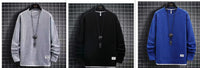 Waffle Casual Sports Round Neck Sweater