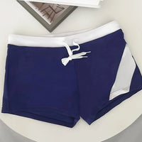Quick-drying Men's Boxer Swimming Trunks Zipper Tether Loose