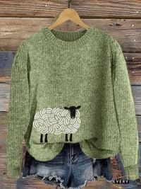 Needle Digital Printing 3D Round Neck Sweater Street Comfortable