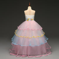 Children's Long Dress Colorful Mesh Cake Pettiskirt