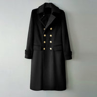 Double-breasted Lengthened Wool Tweed Jacket Men