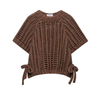 Women's Side Thick Needle Sweater With Trim