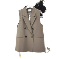 Springautumn Casual Chic Sleeveless Blazer Vest Top