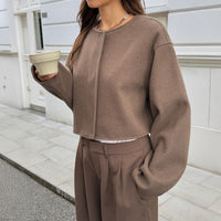 Women's Solid-color Long-sleeve Jacket