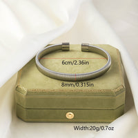 Irregular Knitted Cable-Design Open Womens Fashionable Stainless Steel Bracelet