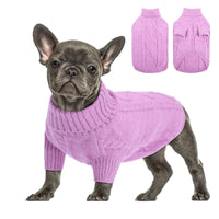 Dog Turtleneck Clothes Autumn And Winter Clothing Solid Color Knitted Sweater