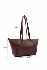 Brown Faux Leather Single Compartment Zipper Hand Shoulder Crossbody Bag