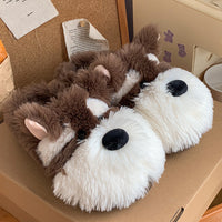 Cartoon Schnauzer Puppy Cotton Slippers Men And Women
