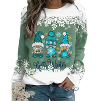 Fashion Christmas Snowman Round Neck Long Sleeve Women