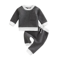 Boys' And Girls' Plaid Long Sleeve Round Neck Tops