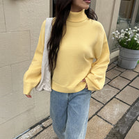 Y2g Hot Girl Turtleneck Woolen Long-sleeved Sweater For Women