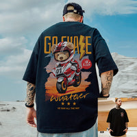 Polyester Printed Short Sleeve Men's Plus Size