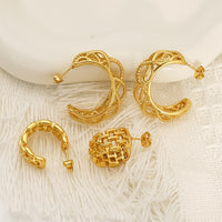 Niche High-grade Hollow C- Shaped Stud Earrings For Women