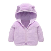 Children's Coral Fleece Jacket Padded Warm Hooded Top