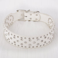 Pet Collar Shiny Rhinestone Leather Small  Medium And Large Dog Supplies