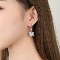 Flower White Copper Earrings Women Wholesale Long Temperament Earrings