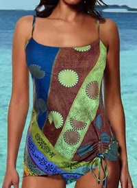 Printed Sling Conservative Swimsuit Triangle One Piece