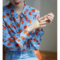 Design-print Retro Long-sleeved Shirt