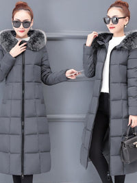 Korean-style Extended Over-the-knee Down Cotton Coat