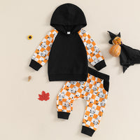 Kids' Multicolor Hoodie Plaid Trousers Two-piece Set