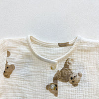 Bear Printed Baby Two Pieces Blouse And Pants