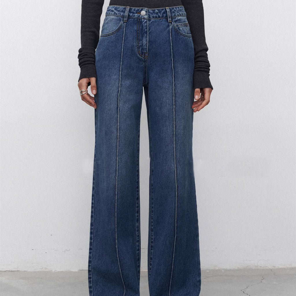 Jeans Women's Three-dimensional Stitching Straight