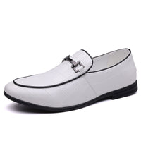 Men's Plaid Light Luxury Plus Size Rubber Sole Lightweight Leather Shoes