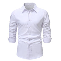 Men's Shirt Solid Color Solid Color White Long Sleeve Business