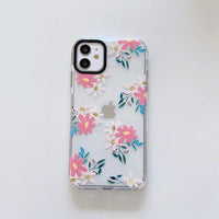Small  And Simple Flower Transparent Mobile Phone Case 12ProMax Soft Shell 11 Two-color Border