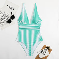 New Bikini Women's One-piece Swimsuit Striped