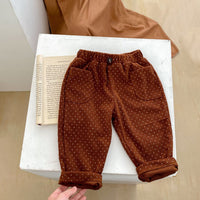 Printed Corduroy Loose Casual Trousers