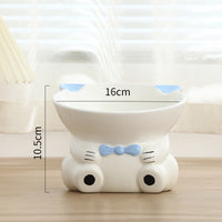 Pet High-footed Sloping Neck Guard Food Bowl