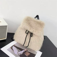 Womens Plush Bag High-capacity Versatile Backpack