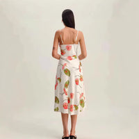 Floral-print Sexy Summer Slip Dress With A Slim Fit