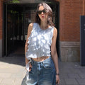 Irregular Ruffled Shirt Camisole Women's Sleeveless Blouse