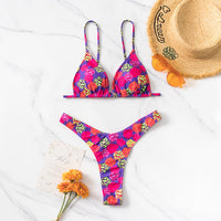 Bikini Piece Set European And American Ins Backless Printed Swimsuit