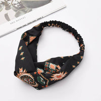 Fabric cross-knotted bow chiffon floral headband