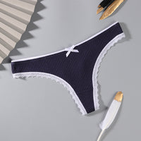 Women's Simple Solid Color Sports Breathable Lace Underwear